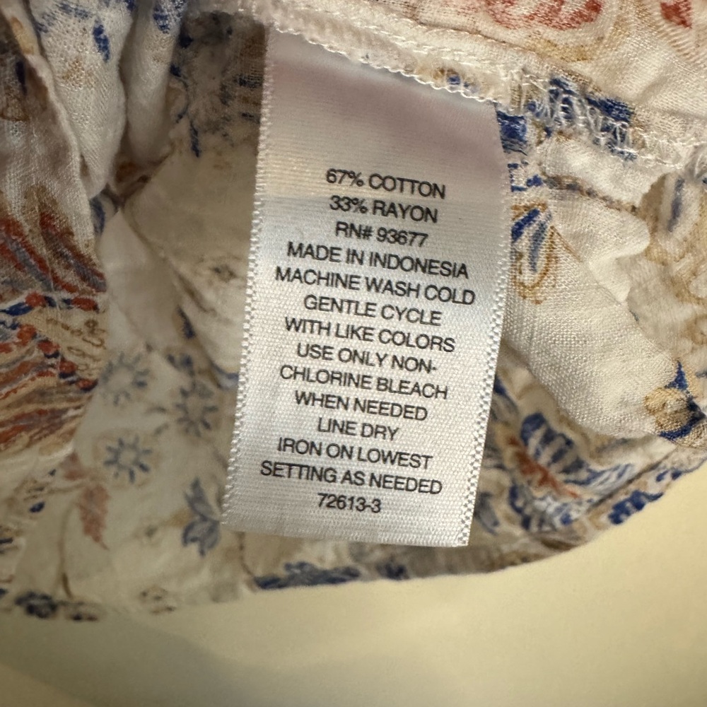 ANA A New Approach M Floral Peasant Blouse Women’s Medium Boho Cottagecore Top - Picture 6 of 9